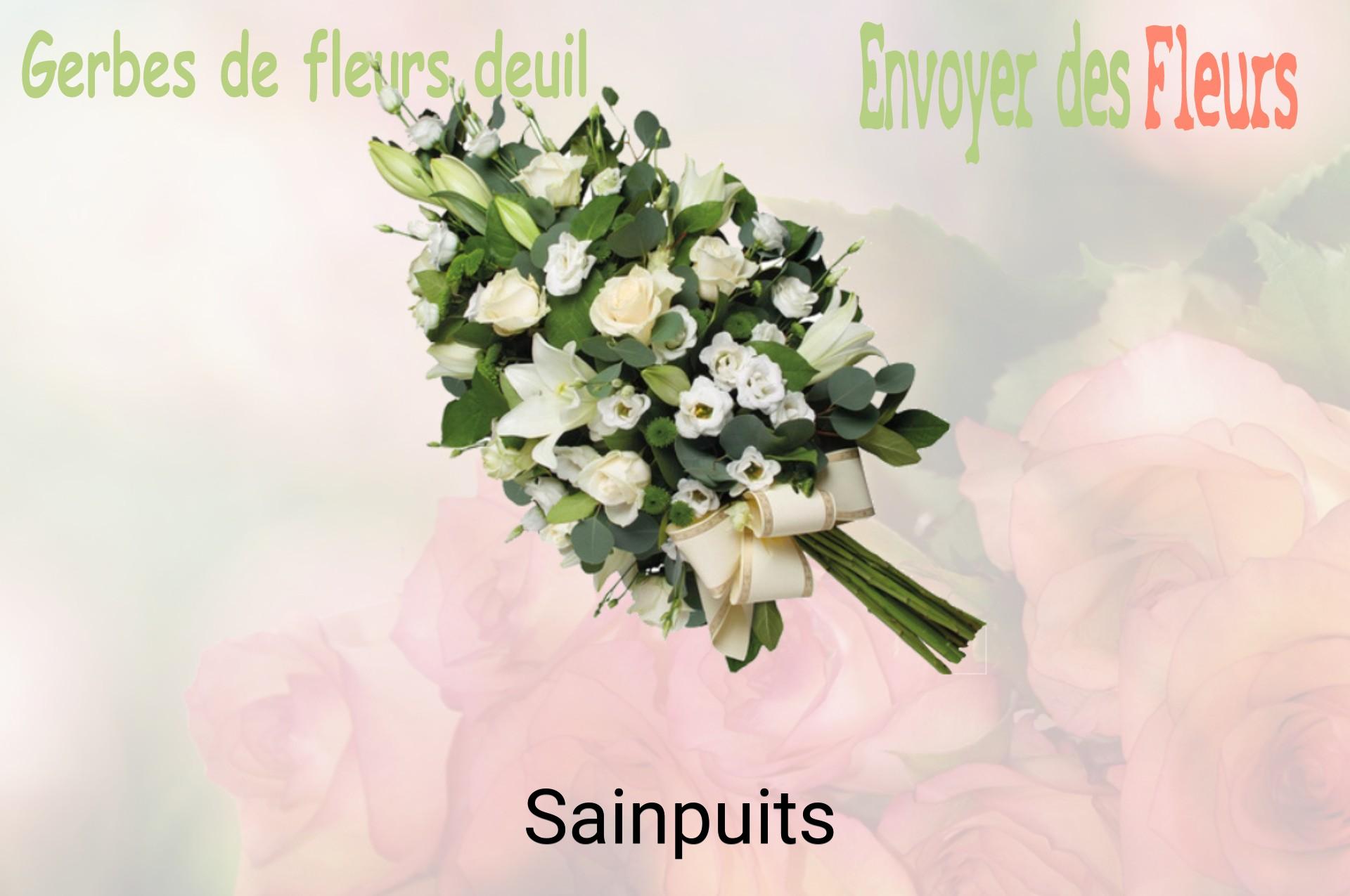 Gerbe de fleurs de deuil livrée à Sainpuits